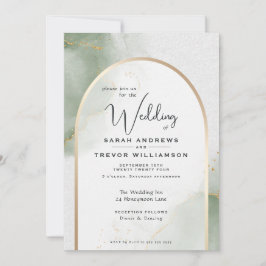 ミュートしたセージ結婚抽象芸術 招待状