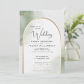 ミュートしたセージ結婚抽象芸術 招待状 (スタンド正面)