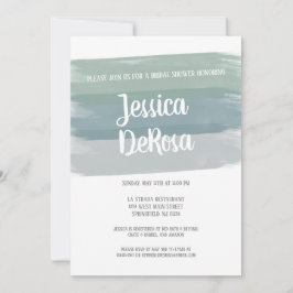ミュートした水彩ブラシストロークブライダルシャワー 招待状