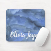 ミュートした水彩青いテクスチャ名カスタム マウスパッド (マウス)