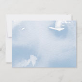 ミュートした青エレガントい水淡い色の色を保存する セーブザデート (裏面)