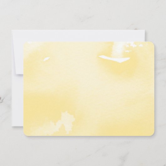 ミュートした黄色エレガントの水色を保存する セーブザデート (裏面)