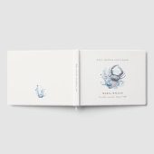 ミュートな水中のカニとサンゴのマリーナ ベビーシャワー ゲストブック (全面)