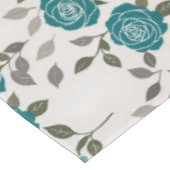 ミュートな青と緑の手描きのバラ テーブルクロス (アングル)