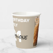 ミュートエレガンスカームストーンハッピーバースデー 紙コップ (左)