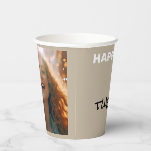 ミュートエレガンスカームストーンハッピーバースデー 紙コップ (右)