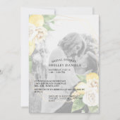 ミュートエレガントされたフォトレモンとフローラブライダルシャワー 招待状 (正面)