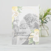 ミュートエレガントされたフォトレモンとフローラブライダルシャワー 招待状 (スタンド正面)