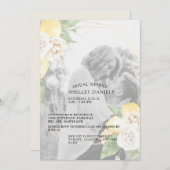 ミュートエレガントされたフォトレモンとフローラブライダルシャワー 招待状 (正面/裏面)