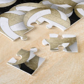 ミュートガーリー金ゴールドホワイトボールのパターン ジグソーパズル (側面)