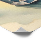 ミュートクールカラー水彩ガラスボトル3:2 ポスター (角)