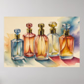 ミュートクールカラー水彩ガラスボトル3:2 ポスター (正面)