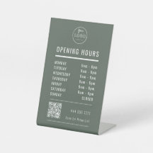 ミュートグリーンの営業時間ロゴQRコード