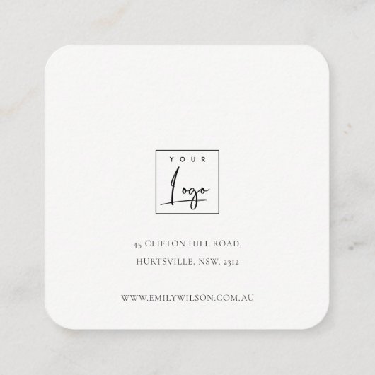 ミュートグリーンアクアアゲートネッ自然クレスディスプレイ スクエア名刺 (裏面)