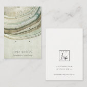 ミュートグリーンアクアアゲート3自然イヤリングディスプレイ 名刺 (正面/裏面)