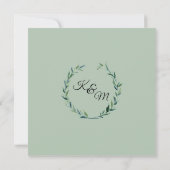 ミュートサージローレルリースオリーブリーフブランチモダン 招待状 (裏面)