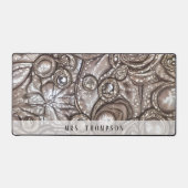 ミュートスタイリッシュバラ金ゴールドフェイクレザーライン デスクマット (正面)