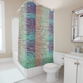 ミュートストライプされたトーンのテクスチャ シャワーカーテン (インサイチュ)