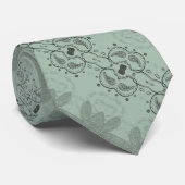 ミュートセージグリーン石板グレーソフトパステルパターン ネクタイ (ロール)