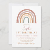 ミュートトーンボホレインボーガールズ1歳の誕生日 招待状 (正面)
