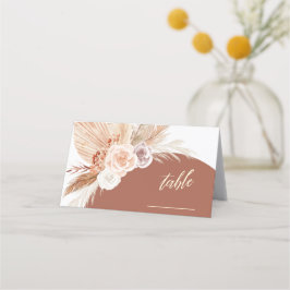 ミュートバラパンパステラコッタボホ結婚のテーブル プレイスカード