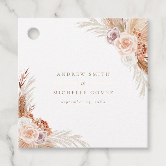 ミュートバラパンパステラコッタボホ結婚の感謝 フェイバータグ (正面)