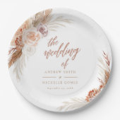 ミュートバラパンパステラコッタボホ結婚ズ ペーパープレート (正面)