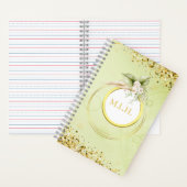 ミュートパーソナライズされたされたグリーンとゴールズ ノートブック (内側)