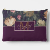 ミュートパーソナライズされたされたトーンのヴィンテージフローラ アクセサリーポーチ (正面)