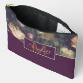 ミュートパーソナライズされたされたトーンのヴィンテージフローラ アクセサリーポーチ (見開き)