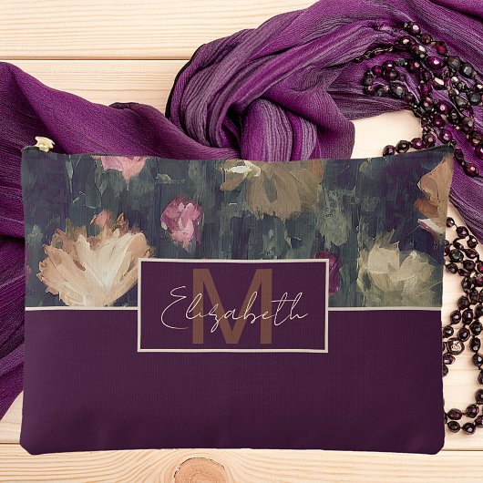 ミュートパーソナライズされたされたトーンのヴィンテージフローラ アクセサリーポーチ