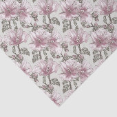 ミュートピンクハイビスカス花柄 薄葉紙 (詳細)