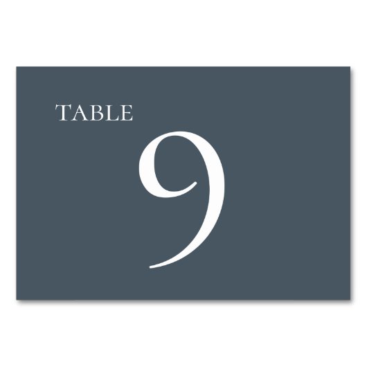 ミュートブルーシンプルエレガントな結婚式 テーブルナンバー (正面)