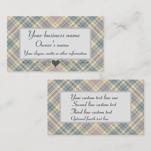ミュートブルータータンチェック格子 名刺 (正面/裏面)
