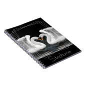 ミュートホワイトスワン鏡画像動物撮影 ノートブック (右側)