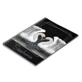 ミュートホワイトスワン鏡画像動物撮影 ノートブック (左側)