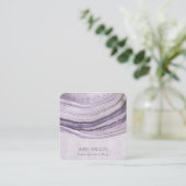 ミュートマウブ薄紫ゲート自然ネックレスディスプレイ スクエア名刺 (スタンド正面)