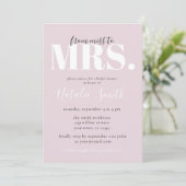 ミュートモダンされたバラ恋しく思をMrsにブライダルシャワー 招待状 (スタンド正面)