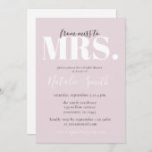 ミュートモダンされたバラ恋しく思をMrsにブライダルシャワー 招待状 (正面/裏面)