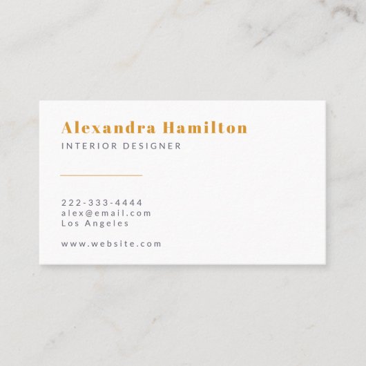 ミュートモダンに会う：シックなメイブとマスタードイエロー 名刺 (正面)