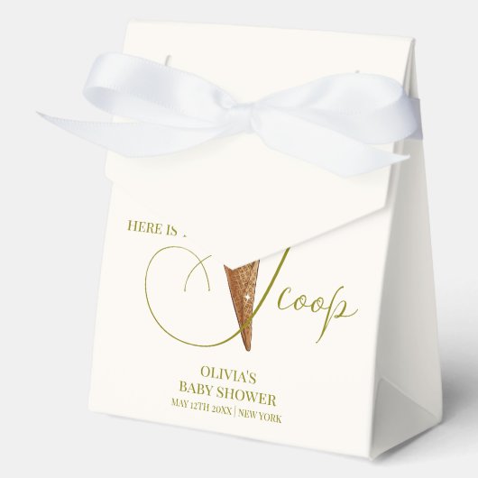 ミュートモダンアイスエレガントクリームスクープ赤ちゃんシャワー フェイバーボックス (正面)