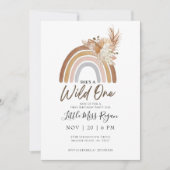 ミュートレインボーワイルドワンファースト誕生日招待状 招待状 (正面)