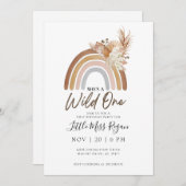 ミュートレインボーワイルドワンファースト誕生日招待状 招待状 (正面/裏面)