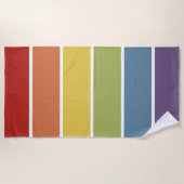 ミュートレトロカラレインボーLGBTパターン ビーチタオル (正面)