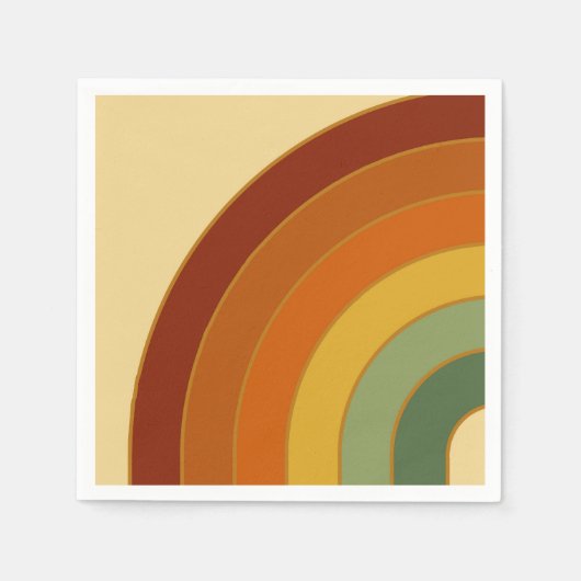 ミュートレトロレイヤードレインボー スタンダードカクテルナプキン (正面)