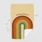 ミュートレトロレイヤードGroovyレインボー名 ゴルフタオル (インサイチュ)