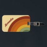 ミュートレトロレイヤードGroovyレインボー名 ラゲッジタグ<br><div class="desc">レトロレインボーデザイン。消色された色、オレンジ、赤、緑のレインボーレイヤー。Groovyレトロ70レインボーギフト、ホームデコール。</div>
