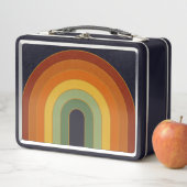 ミュートレトロ70年代レインボーブラック メタルランチボックス (インサイチュ)