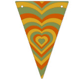 ミュートレトロ70年代Groovyレインボーハート バンティングフラッグ (第1の旗)