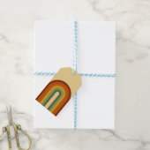 ミュートレトロ70年代Groovy層状レインボー ギフトタグ (より糸付き)